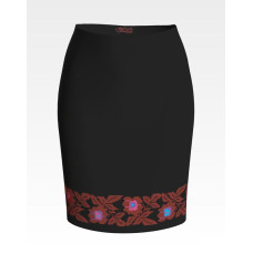 СЖ069шЧнннн Барвиста вишиванка Заготовка для вишивки - Спідниця жіноча Зоряна р.42-54 шовк, чорний