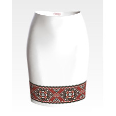 СЖ070пБнннн Барвиста вишиванка Заготовка для вишивки - Спідниця жіноча Поділля р.42-54 габардин, білий