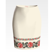 СЖ071шМнннн Барвиста вишиванка Заготовка для вишивки - Спідниця жіноча Троянда р.42-54 шовк, бежевий