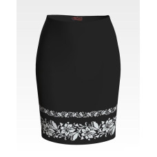 СЖ072шЧнннн Барвиста вишиванка Заготовка для вишивки - Спідниця жіноча Лілея р.42-54 шовк, чорний