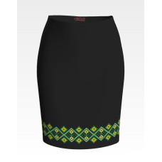 СЖ073шЧнннн Барвиста вишиванка Заготовка для вишивки - Спідниця жіноча Жито р.42-54 шовк, чорний