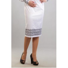 СЖ077пБнннн Барвиста вишиванка Заготовка для вишивки - Спідниця жіноча Стильна р.42-54 габардин, білий