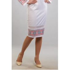 СЖ078пБнннн Барвиста вишиванка Заготовка для вишивки - Спідниця жіноча Елегантна р.42-54 габардин, білий