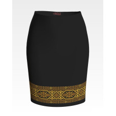 СЖ079шЧнннн Барвиста вишиванка Заготовка для вишивки - Спідниця жіноча Жито р.42-54 шовк, чорний