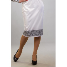 СЖ081пБнннн Барвиста вишиванка Заготовка для вишивки - Спідниця жіноча Троянди монохром р.42-54 габардин, білий