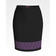 СЖ081шЧнннн Барвиста вишиванка Заготовка для вишивки - Спідниця жіноча Троянди монохром р.42-54 шовк, чорний