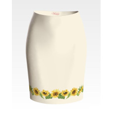 СЖ084шМнннн Барвиста вишиванка Заготовка для вишивки - Спідниця жіноча Соняшники р.42-54 шовк, бежевий