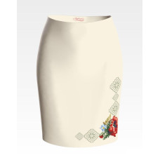 СЖ086дМнннн Барвиста вишиванка Заготовка для вишивки - Спідниця жіноча Маковий розмай р.42-54 домоткане полотно, бежевий