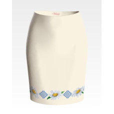 СЖ088кМнннн Барвиста вишиванка Заготовка для вишивки - Спідниця жіноча Ніжні ромашки р.42-54 атлас, бежевий