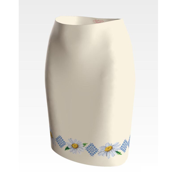 СЖ088кМнннн Барвиста вишиванка Заготовка для вишивки - Спідниця жіноча Ніжні ромашки р.42-54 атлас, бежевий