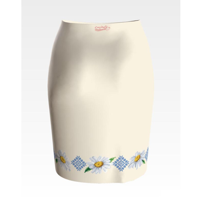 СЖ088кМнннн Барвиста вишиванка Заготовка для вишивки - Спідниця жіноча Ніжні ромашки р.42-54 атлас, бежевий