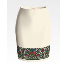 СЖ089кМнннн Барвиста вишиванка Заготовка для вишивки - Спідниця жіноча Борщівська сучасна р.42-54 атлас, бежевий