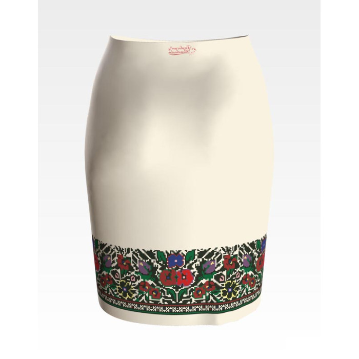 СЖ089кМнннн Барвиста вишиванка Заготовка для вишивки - Спідниця жіноча Борщівська сучасна р.42-54 атлас, бежевий