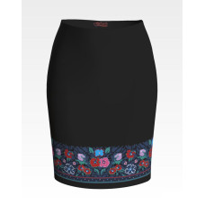 СЖ089шЧнннн Барвиста вишиванка Заготовка для вишивки - Спідниця жіноча Борщівська сучасна р.42-54 шовк, чорний