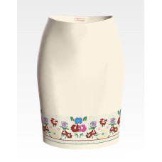 СЖ090кМнннн Барвиста вишиванка Заготовка для вишивки - Спідниця жіноча Борщівська сучасна р.42-54 атлас, бежевий