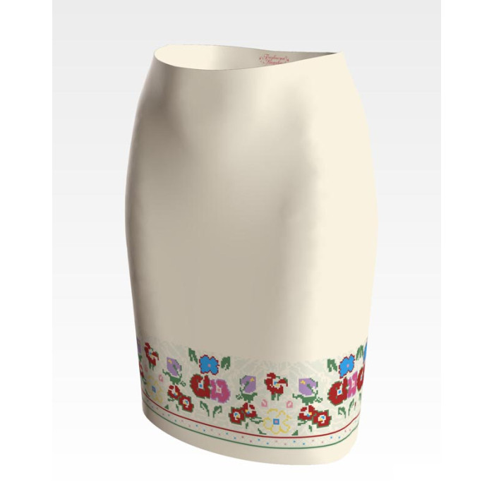 СЖ090кМнннн Барвиста вишиванка Заготовка для вишивки - Спідниця жіноча Борщівська сучасна р.42-54 атлас, бежевий