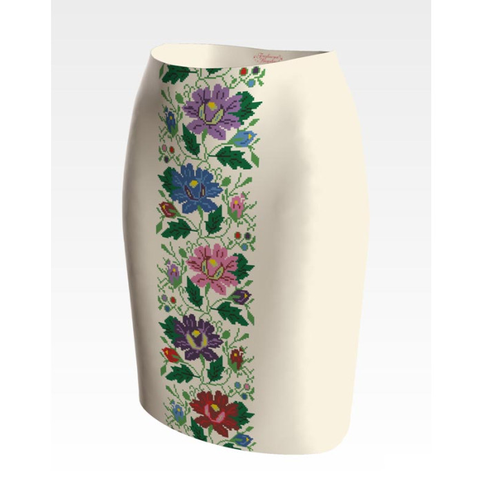 СЖ093дМнннн Барвиста вишиванка Заготовка для вишивки - Спідниця жіноча Буковинська сучасна р.42-54 домоткане полотно, бежевий