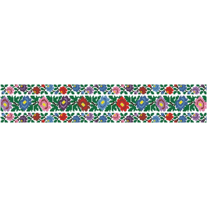 СЖ095кБнннн Спідниця жіноча, атлас-коттон, білий. Барвиста вишиванка. Заготовка для вишивки бісером