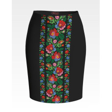 СЖ096шЧнннн Барвиста вишиванка Заготовка для вишивки - Спідниця жіноча Буковинська сучасна р.42-54 шовк, чорний