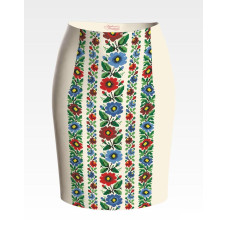 СЖ097кМнннн Барвиста вишиванка Заготовка для вишивки - Спідниця жіноча Буковинська сучасна р.42-54 атлас, бежевий