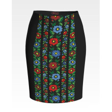 СЖ097шЧнннн Барвиста вишиванка Заготовка для вишивки - Спідниця жіноча Буковинська сучасна р.42-54 шовк, чорний