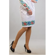 СЖ098пБнннн Барвиста вишиванка Заготовка для вишивки - Спідниця жіноча Буковинська сучасна р.42-54 габардин, білий