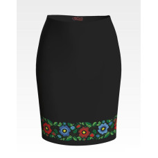 СЖ098шЧнннн Барвиста вишиванка Заготовка для вишивки - Спідниця жіноча Буковинська сучасна р.42-54 шовк, чорний