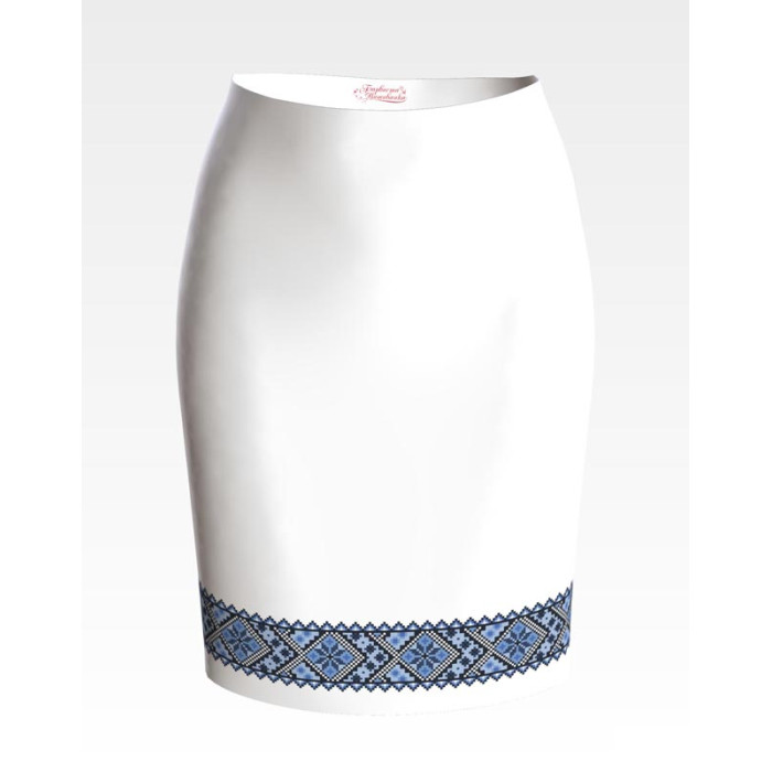 СЖ101кБнннн Спідниця жіноча, атлас-коттон, білий. Барвиста вишиванка. Заготовка для вишивки бісером