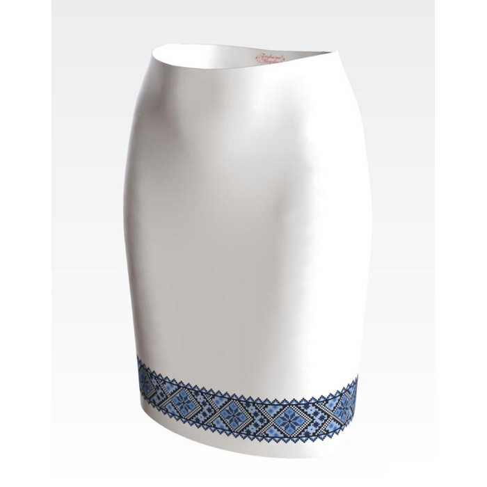 СЖ101кБнннн Спідниця жіноча, атлас-коттон, білий. Барвиста вишиванка. Заготовка для вишивки бісером