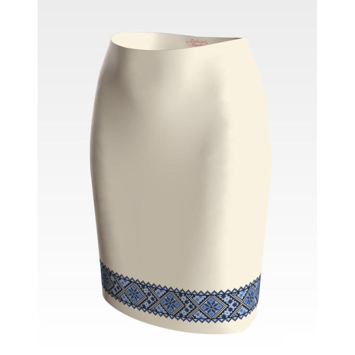 СЖ101кМнннн Барвиста вишиванка Заготовка для вишивки - Спідниця жіноча Небесна блакить р.42-54 атлас, бежевий