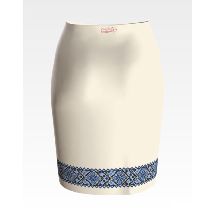 СЖ101кМнннн Барвиста вишиванка Заготовка для вишивки - Спідниця жіноча Небесна блакить р.42-54 атлас, бежевий