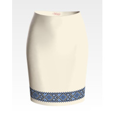 СЖ101шМнннн Барвиста вишиванка Заготовка для вишивки - Спідниця жіноча Небесна блакить р.42-54 шовк, бежевий