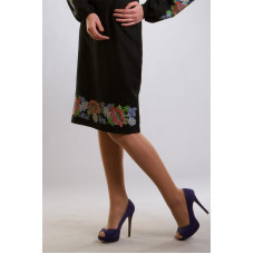 СЖ103шЧнннн Барвиста вишиванка Заготовка для вишивки - Спідниця жіноча Львівська р.42-54 шовк, чорний