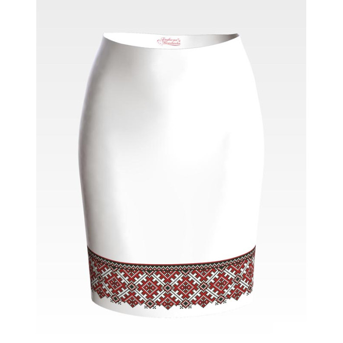 СЖ104пБнннн Барвиста вишиванка Заготовка для вишивки - Спідниця жіноча Львівська р.42-54 габардин, білий