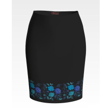 СЖ111шЧнннн Барвиста вишиванка Заготовка для вишивки - Спідниця жіноча Лазурова р.42-54 шовк, чорний