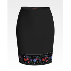 СЖ114шЧнннн Барвиста вишиванка Заготовка для вишивки - Спідниця жіноча Борщівські візерунки р.42-54 шовк, чорний