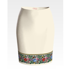 СЖ114шМнннн Барвиста вишиванка Заготовка для вишивки - Спідниця жіноча Борщівські візерунки р.42-54 шовк, бежевий