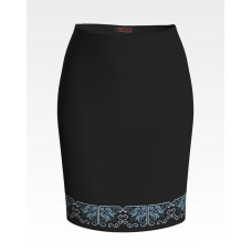 СЖ116шЧнннн Барвиста вишиванка Заготовка для вишивки - Спідниця жіноча Ніжний орнамент р.42-54 шовк, чорний