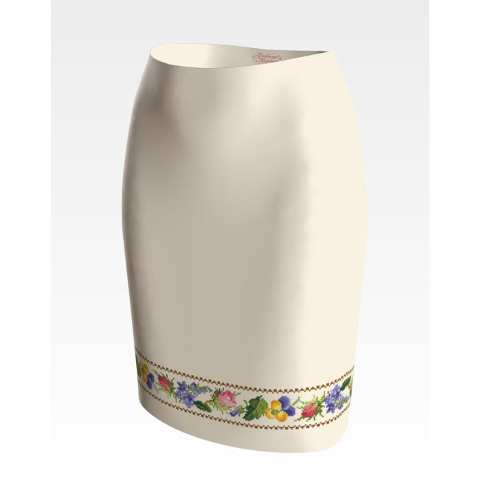 СЖ117дМнннн Барвиста вишиванка Заготовка для вишивки - Спідниця жіноча Колоритні братки р.42-54 домоткане полотно, бежевий