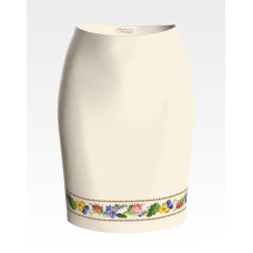 СЖ117кМнннн Барвиста вишиванка Заготовка для вишивки - Спідниця жіноча Колоритні братки р.42-54 атлас, бежевий