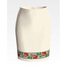 СЖ119кМнннн Барвиста вишиванка Заготовка для вишивки - Спідниця жіноча Трояндове мереживо р.42-54 атлас, бежевий