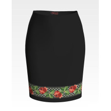 СЖ119шЧнннн Барвиста вишиванка Заготовка для вишивки - Спідниця жіноча Трояндове мереживо р.42-54 шовк, чорний