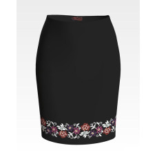 СЖ121шЧнннн Барвиста вишиванка Заготовка для вишивки - Спідниця жіноча Калина р.42-54 шовк, чорний