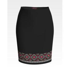 СЖ122шЧнннн Барвиста вишиванка Заготовка для вишивки - Спідниця жіноча Борщівська р.42-54 шовк, чорний