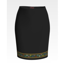 СЖ123шЧнннн Барвиста вишиванка Заготовка для вишивки - Спідниця жіноча Борщівська р.42-54 шовк, чорний