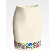 СЖ124шМнннн Барвиста вишиванка Заготовка для вишивки - Спідниця жіноча Одеська троянда р.42-54 шовк, бежевий