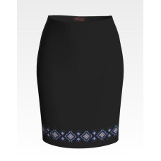 СЖ125шЧнннн Барвиста вишиванка Заготовка для вишивки - Спідниця жіноча Загадкова р.42-54 шовк, чорний