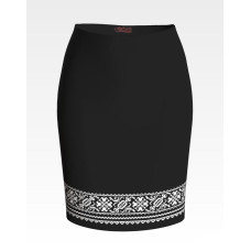 СЖ132кЧнннн Барвиста вишиванка Заготовка для вишивки - Спідниця жіноча Сокальська святкова р.42-54 атлас, чорний