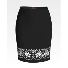 СЖ134кЧнннн Барвиста вишиванка Заготовка для вишивки - Спідниця жіноча Сокальська старовинна р.42-54 атлас, чорний