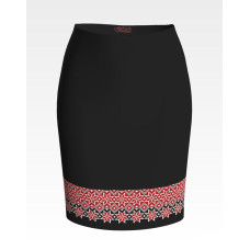 СЖ136кЧнннн Барвиста вишиванка Заготовка для вишивки - Спідниця жіноча Мамине благословення р.42-54 атлас, чорний